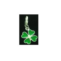 Lucky four leaf Clover - Clip on charm fits Thomas Sabo