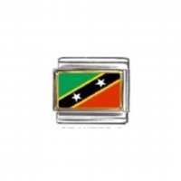 Flag - St Kitts and Nevis photo enamel 9mm Italian charm