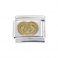 Virgo Gold Oval (a) enamel (24/8-23/9) 9mm Italian charm