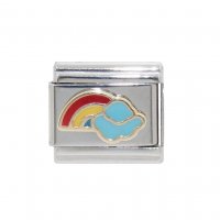 Rainbow cloud - 9mm Enamel Italian charm