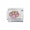 Pink and gold pawprint - enamel 9mm Italian charm