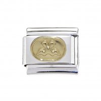 Gemini Gold Oval (a) Italian charm (22/5-21/6) 9mm Italian charm