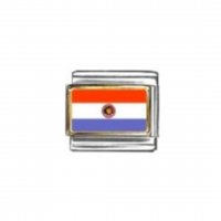 Flag - Paraguay photo enamel 9mm Italian charm