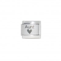 Aunt with heart - Plain laser 9mm Italian charm