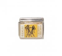 Gemini enamel charm sparkly (22/5-21/6) 9mm Italian charm