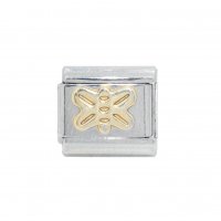 Goldtone butterfly - 9mm enamel Italian charm