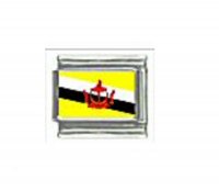 Flag - Brunei photo 9mm Italian charm