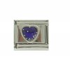 Sparkly Heart - February amethyst 9mm Italian charm