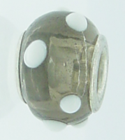 EB249 - Black bead with white dots