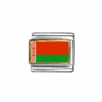 Flag - Belarus photo enamel 9mm Italian charm