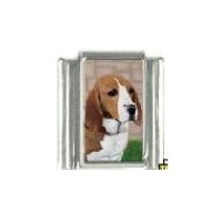 Dog charm - Basset hound 2 - 9mm Italian charm