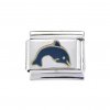 Blue and gold dolphin - enamel 9mm Italian charm