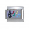 Multicoloured music notes 9mm Italian charm - classic charm