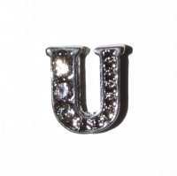 U Letter with stones - floating locket charm