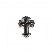 Black Cross silver rim 8mm floating locket charm