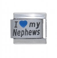 I love my Nephews blue heart laser - 9mm Italian charm