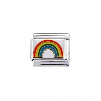 Rainbow - enamel 9mm Italian charm