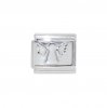 Silver coloured Guardian Angel link - 9mm Italian charm