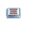 House work sucks - red on white background enamel charm