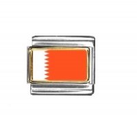 Flag - Bahrain photo enamel 9mm Italian charm