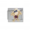 Little boy birthstone - February - Amethyst 9mm Italian Charm