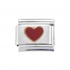 Red Heart gold rim enamel - 9mm Italian charm