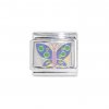 Purple and green butterfly - 9mm enamel Italian charm