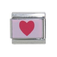 Pink heart laser - 9mm Italian Charm