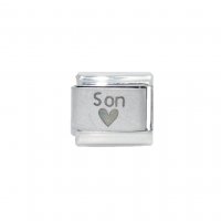 Son with heart - plain 9mm laser Italian charm