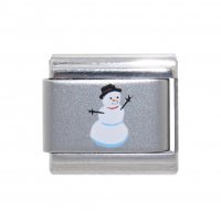 Snowman picture laser - 9mm italian charm