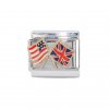 Flag - USA flag and Union Jack flag - enamel 9mm Italian charm