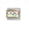 Olympic flag - photo enamel 9mm Italian charm