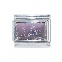 Sparkly rectangle birthmonth - June alexandrite Italian charm