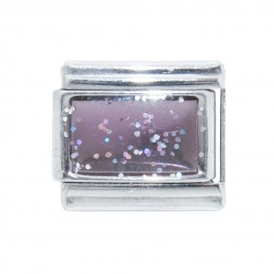 Sparkly rectangle birthmonth - June alexandrite Italian charm