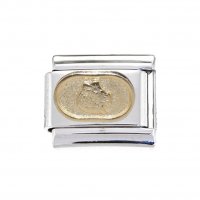 Leo Gold Oval (b) enamel (24/7-23/8) 9mm Italian charm