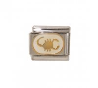Scorpio White Oval enamel (24/10-22/11) 9mm Italian charm