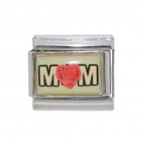 Mom on green with flower - 9mm photo Italian charm