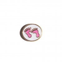 Baby pink feet on white background 6mm floating locket charm