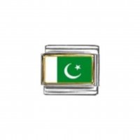 Flag - Pakistan photo enamel 9mm Italian charm