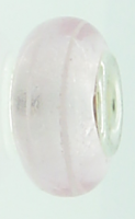 EB183 - Light pink foil bead with white stripe