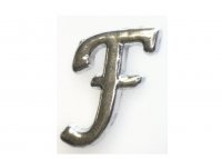 Silvertone flat letter F - floating memory locket charm