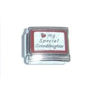 Love my special granddaughter sparkly - 9mm Italian charm