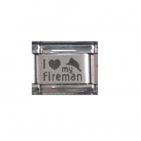 I love my fireman (b) - plain laser - 9mm Italian Charm