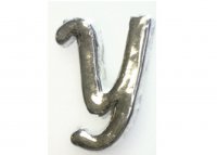 Silvertone flat letter Y - floating memory locket charm