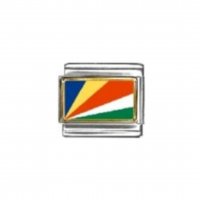 Flag - Seychelles photo enamel 9mm Italian charm