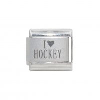 I love hockey (a) - 9mm Laser Italian Charm