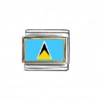 Flag - St Lucia photo enamel 9mm Italian charm