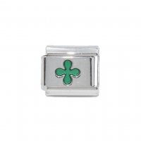 Lucky Clover / Green Flower - 9mm Italian charm