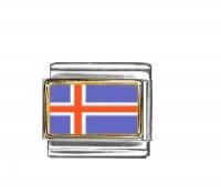 Flag - Iceland photo enamel 9mm Italian charm