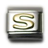 Gold colour Letter S - 9mm Italian charm